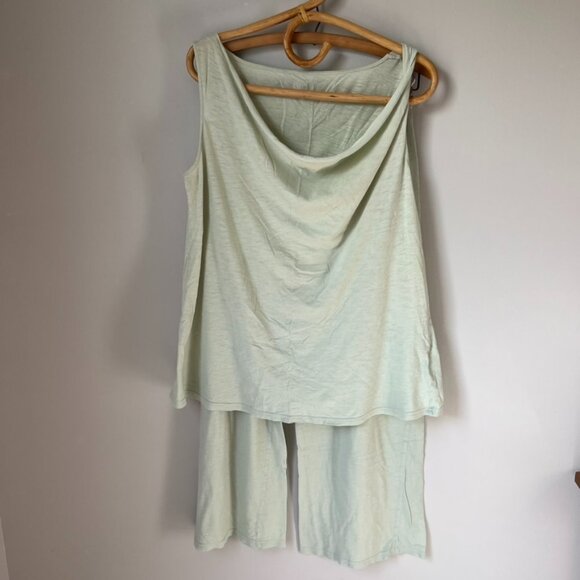 Eileen Fisher Sleepwear by Garnet Hill Light Green Pajama Set Women's Small - Picture 1 of 11